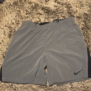 Nike Men's Gray and Black Athletic Shorts